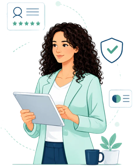 HR professional reviewing a compliance report